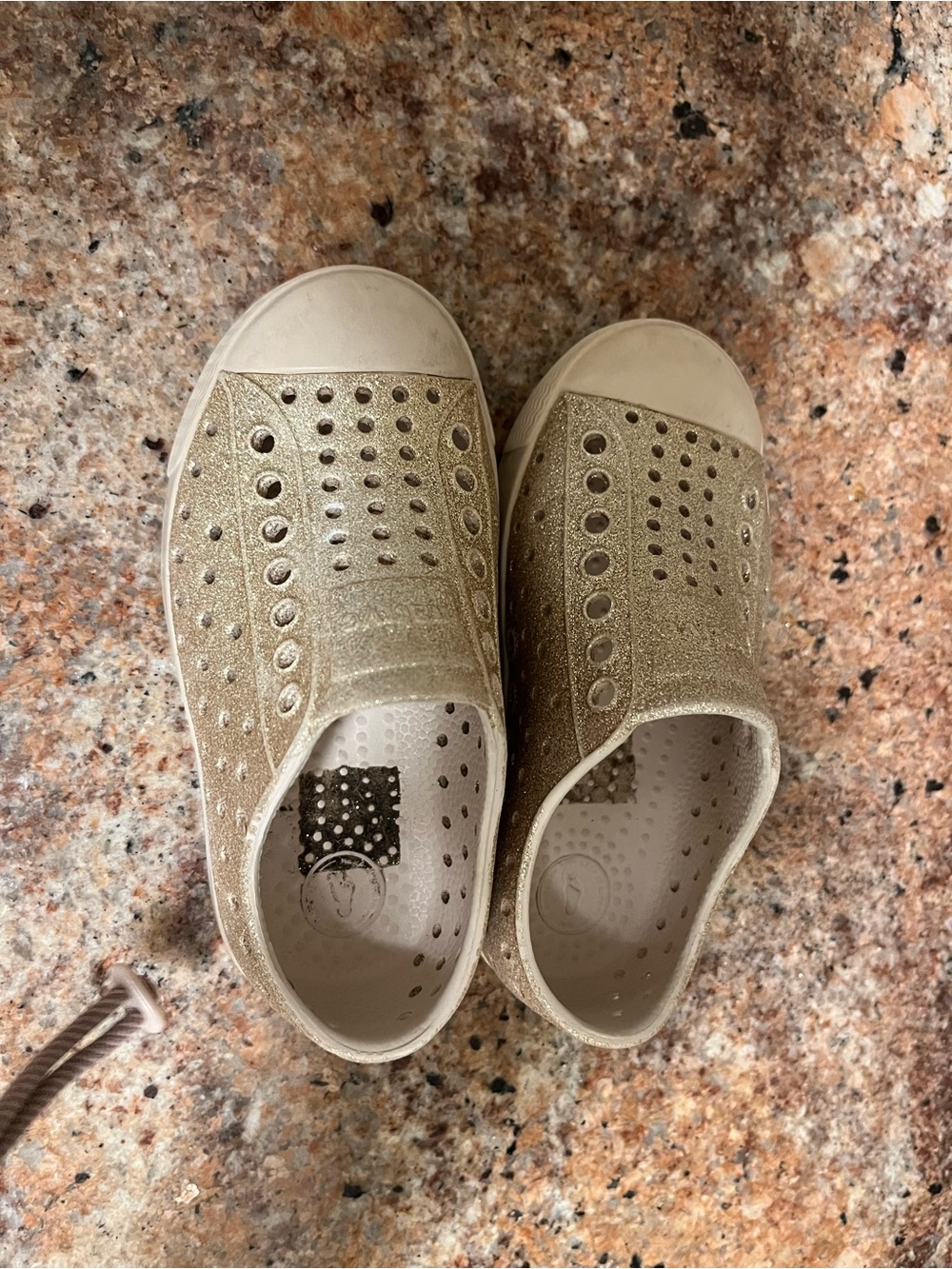 Native Kids Metallic Gold Slip-On Shoes - Sparkle Comfort